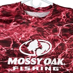 Mossy Oak Fishing‎ Long Sleeve Shirt Mens Size Medium Red Water Camo Outdoors